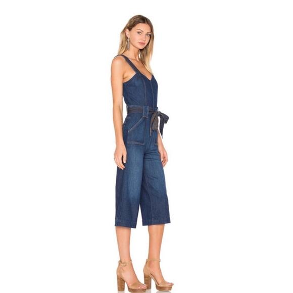 7 For All Mankind Culotte Denim Jumpsuit Size 28 - Picture 2 of 6